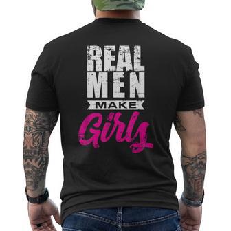 Real Menmakes Girl Father New Dad Men's Back Print T-shirt | Mazezy