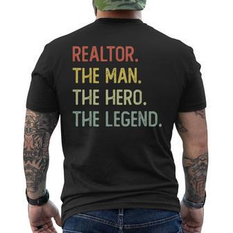 Realtor The Man The Hero The Legend Mens Back Print T-shirt - Seseable