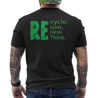 Recycle Day Reuse Renew Rethink Men's Back Print T-shirt | Mazezy