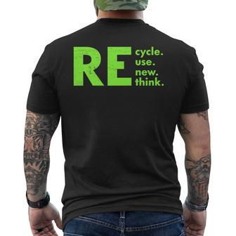 Recycle Reuse Renew Rethink Activism Earth Day 2023 Men's Back Print T-shirt | Mazezy