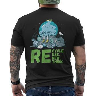 Recycle Reuse Renew Rethink Earth Day 2023 Activism Men's Back Print T-shirt | Mazezy