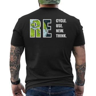 Recycle Reuse Renew Rethink Earthday 2023 Environment Men's Back Print T-shirt | Mazezy