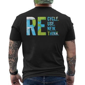 Recycle Reuse Renew Rethink For Earths Day 2023 Men's Back Print T-shirt | Mazezy