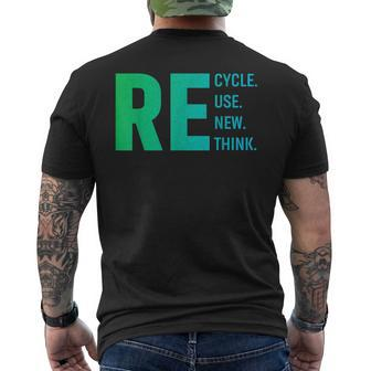 Our Recycle Reuse Renew Rethink Environmental Activism Men's Back Print T-shirt | Mazezy