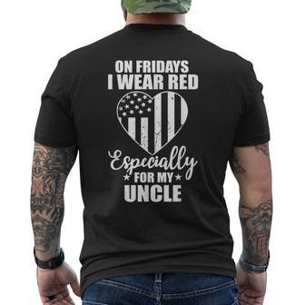 Red Friday For My Uncle Military Troops Deployed Wear Gift Mens Back Print T-shirt