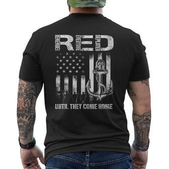 Red Friday Military Deployed Navy Soldier Us Flag Veteran Mens Back Print T-shirt | Mazezy