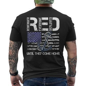 Red Friday Military Navy Soldier American Flag Veteran Mens Back Print T-shirt | Mazezy