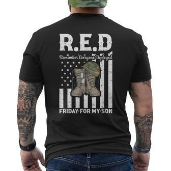 Red Friday Military I Wear Red For My Son Remember Everyone Men's T-shirt Back Print - Seseable