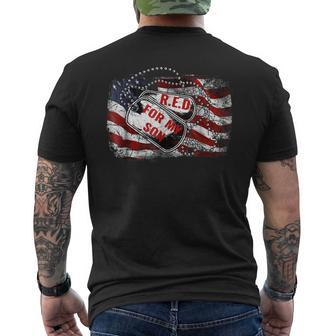 RED Friday For My Son Military Deployed Soldier Men's Back Print T-shirt | Mazezy