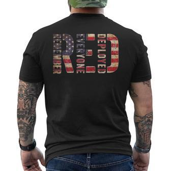 Red Fridays Remember Everyone Deployed American Flag  Men's Crewneck Short Sleeve Back Print T-shirt