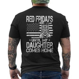 Red Fridays Until My Daughter Comes Home Military Mens Back Print T-shirt | Mazezy