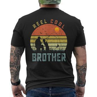 Reel Cool Brother  Fathers Day Gift For Fishing Dad Mens Back Print T-shirt