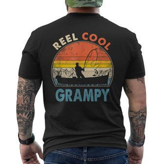 Reel Cool Grampy  Fathers Day Gift For Fishing Dad Mens Back Print T-shirt
