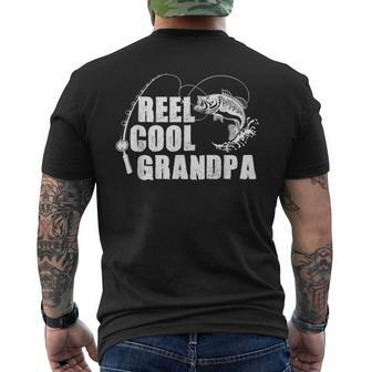 Reel Cool Grandpa Fishing Gifts  For Dad Or Grandpa Men's Crewneck Short Sleeve Back Print T-shirt