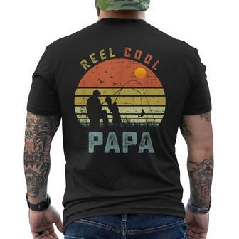 Reel Cool Papa  Fathers Day Gift For Fishing Dad Mens Back Print T-shirt