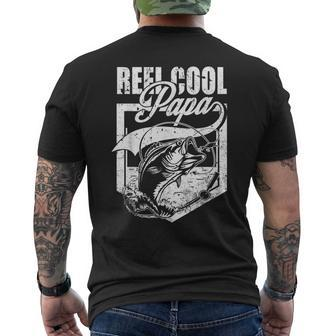 Reel Cool Papa Fishing Funny Fathers Day Fisherman Gifts Mens Back Print T-shirt - Seseable