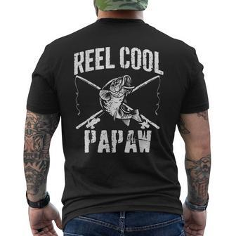 Reel Cool Papaw Fishing Fathers Day Grandpa Dad Gift For Mens Mens Back Print T-shirt | Mazezy