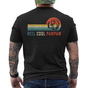 Reel Cool Pawpaw Fishing Dad Gifts Fathers Day Fisherman Mens Back Print T-shirt
