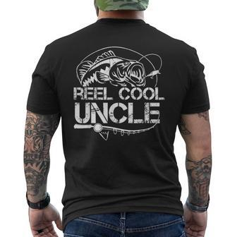 Reel Cool Uncle Fishing Daddy Fathers Day Dad For Men V2 Men's T-shirt Back Print - Seseable