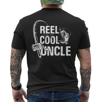 Reel Cool Uncle Fishing Daddy Fathers Day Shirt Men's Back Print T-shirt | Mazezy