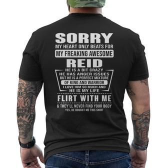 Reid Name Gift Sorry My Heartly Beats For Reid Mens Back Print T-shirt - Seseable