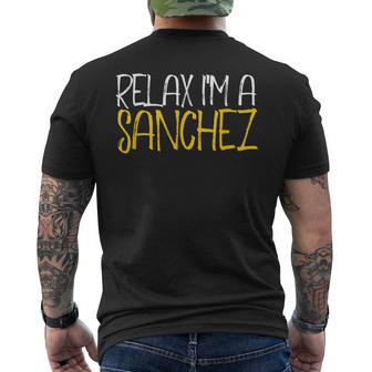 Relax Im A Sanchez Family Reunion Last Name Mens Back Print T-shirt - Seseable