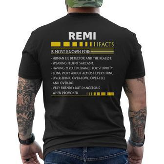 Remi Name Gift Remi Facts V2 Mens Back Print T-shirt - Seseable
