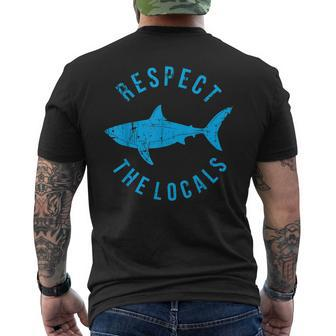 Respect The Locals Shark Ocean Animal Rights Biology Life Men's Back Print T-shirt | Mazezy