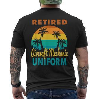 Retired Aircraft Mechanic Uniform Tropical Island Retirement Mens Back Print T-shirt | Mazezy
