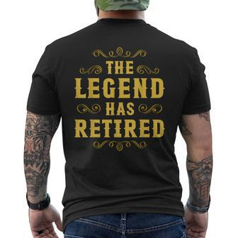 Retirement For Men The Legend Has Retired Mens Back Print T-shirt - Seseable