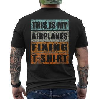 Retro Aircraft Mechanic Airplanes Technician Engineer Planes Mens Back Print T-shirt | Mazezy CA