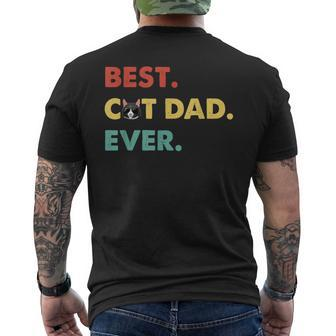 Retro Best Cat Dad Ever Gift For Mens Mens Back Print T-shirt - Seseable