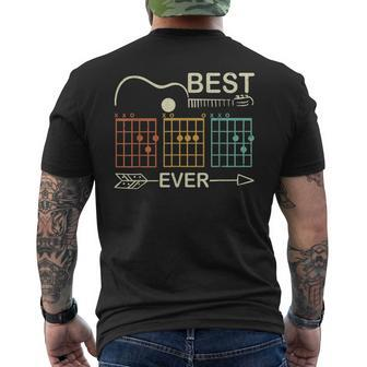 Retro Best Dad Ever D A D Chord Guitar Guitarist Fathers Day Mens Back Print T-shirt - Seseable