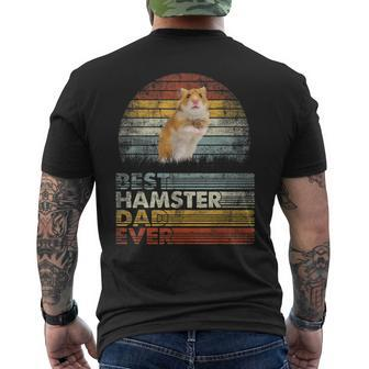 Retro Best Hamster Dad Ever Farm Pet Animals Lover Men's T-shirt Back Print - Seseable