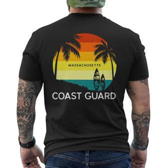 Retro Coast Guard Beach Vintage Surf Palm 70S Venice Men's T-shirt Back Print - Seseable