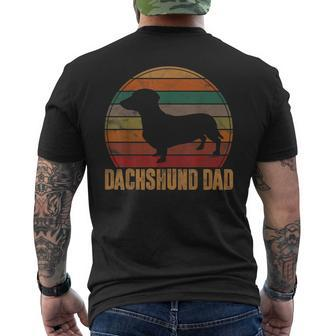 Retro Dachshund Dad Doxie Daddy Dog Owner Pet Father Men's T-shirt Back Print - Seseable