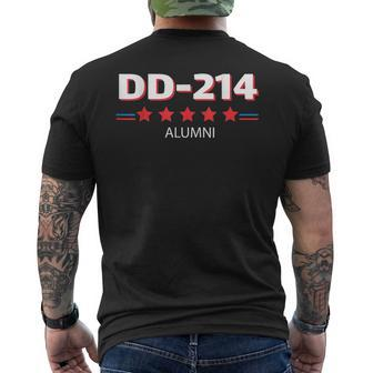Retro Dd214 Alumni Us Military Veteran American Flag Mens Back Print T-shirt | Mazezy