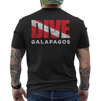 Retro Dive Galapagos Scuba Diver Vintage Dive Flag Diving Men's T-shirt Back Print - Thegiftio UK