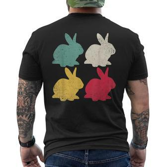 Retro Easter Bunny Rabbit Vintage Men Dad Kids Women V2 Men's T-shirt Back Print - Seseable