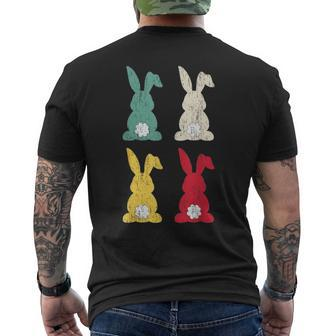 Retro Easter Bunny Vintage Colorful Rabbit Cute Happy Easter Men's T-shirt Back Print - Seseable