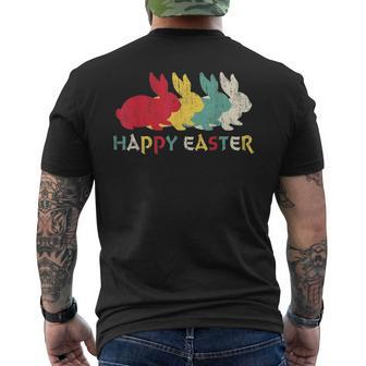 Retro Easter Bunny Vintage Colorful Rabbit Cute Happy Easter V2 Men's T-shirt Back Print - Seseable