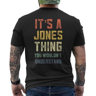 Retro Family Name Gifts Its A Jones Thing Family Reunion Mens Back Print T-shirt - Seseable