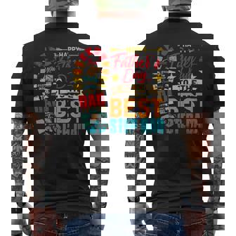 Retro Fathers Day To The Best Step Dad Stepped Up Dad Men's T-shirt Back Print - Thegiftio