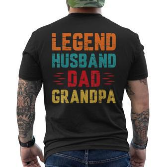 Retro Fathers Day Dad The Legend Husband Dad Grandpa Mens Back Print T-shirt - Seseable