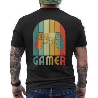 Retro Gamer Video Games Player For Game Player Gamer Dad Men's T-shirt Back Print - Seseable