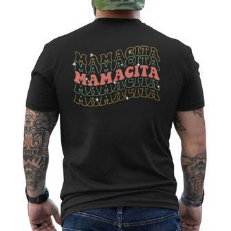 Retro Groovy Mamacita Mexican Mom Cinco De Mayo Men's Back Print T-shirt | Mazezy