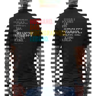 Retro Husband Dad Videographer Legend Father Dad Men's Back Print T-shirt | Mazezy