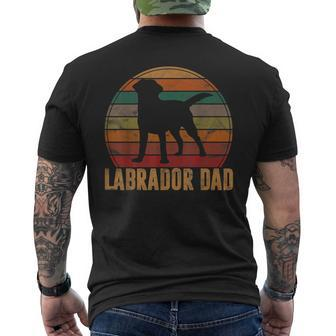 Retro Labrador Dad Dog Daddy Golden Black Lab Father Men's T-shirt Back Print - Seseable