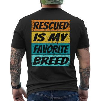 Retro Love Dogs Rescue Dogs Rescued Is My Favorite Breed Mens Back Print T-shirt - Thegiftio UK