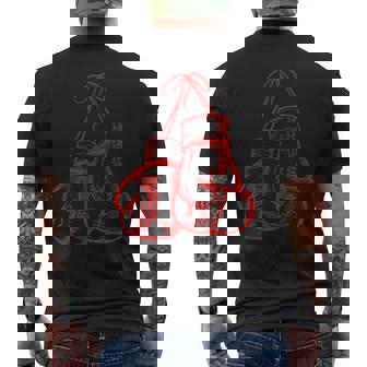 Retro Love Red Boxing Gloves Boxer Men's T-shirt Back Print - Seseable